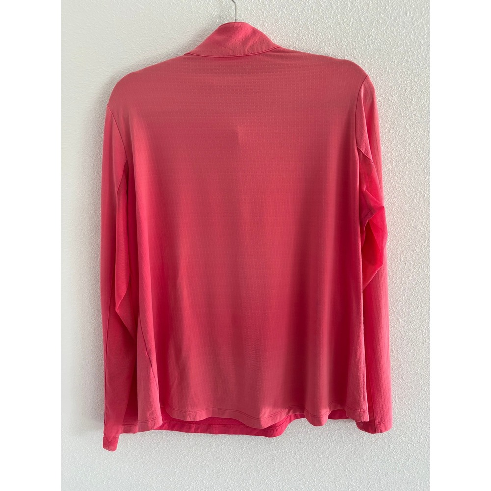 Ibkul Long Sleeve Womens XL Pink Solid Mock Neck Top Mesh UPF 50 Golf - Picture 2 of 3